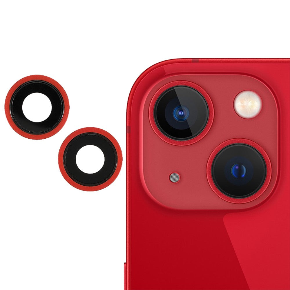 Cubierta Lente Camara Trasera (Solo Cristal) Apple iPhone 13 / 13 Mini Rojo