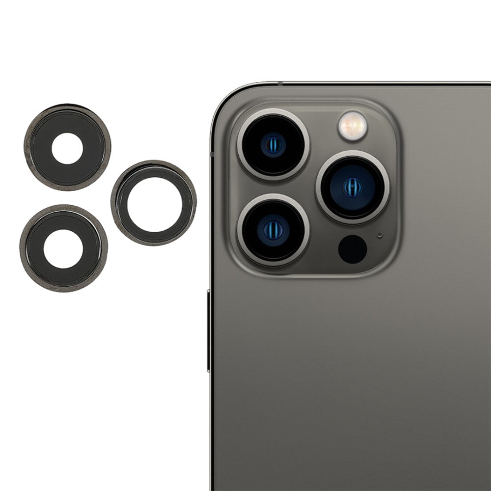 Couvercle d'objectif de caméra arrière (verre) Apple iPhone 13 Pro / 13 Pro Max Noir