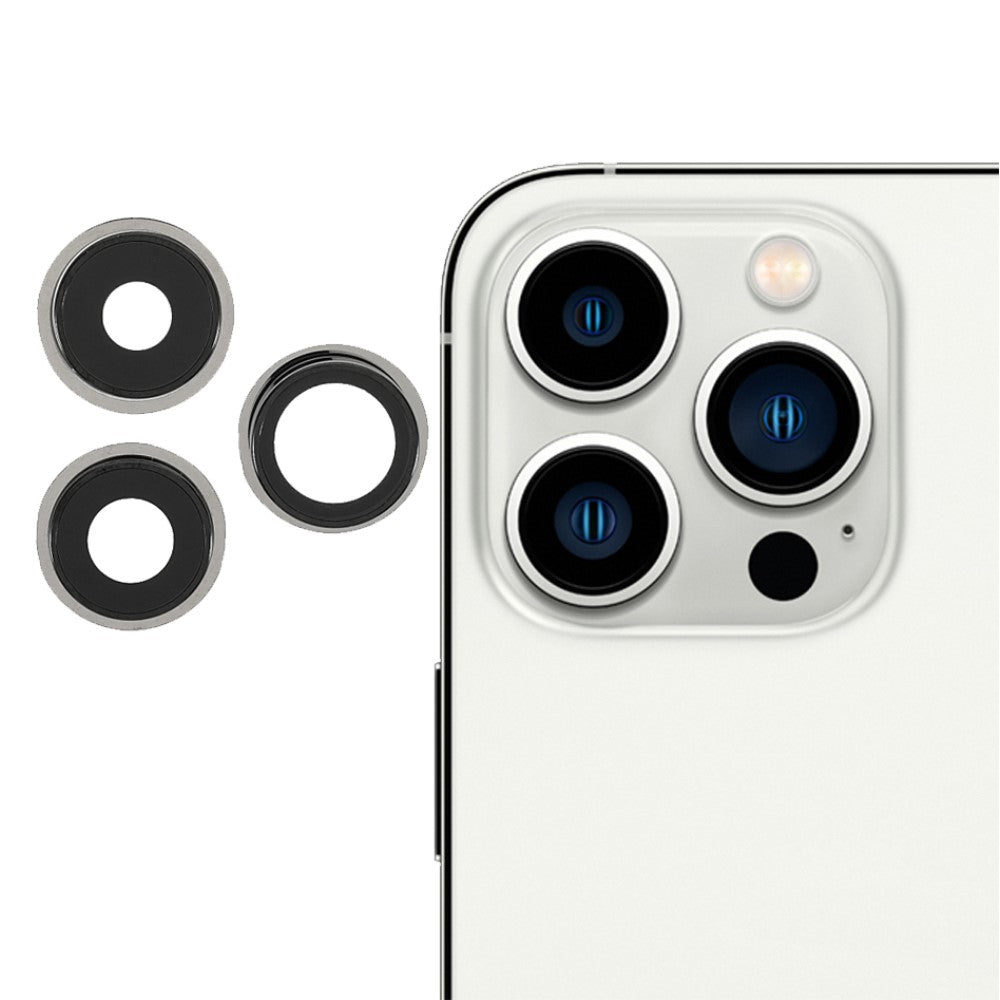 Couvercle d'objectif de caméra arrière (verre) Apple iPhone 13 Pro / 13 Pro Max Blanc