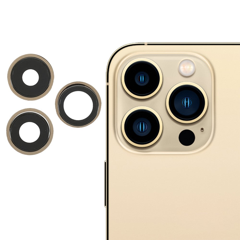 Cache de l'objectif de la caméra arrière (verre) Apple iPhone 13 Pro / 13 Pro Max Or