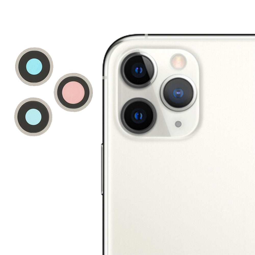Cache objectif de caméra arrière iPhone 11 Pro Max / 11 Pro Argent