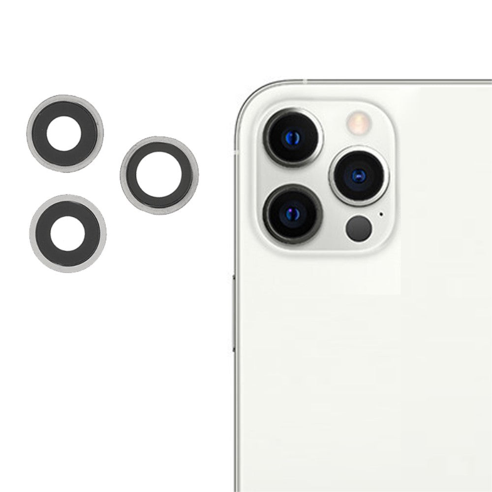 Cache objectif de caméra arrière iPhone 12 Pro Argent