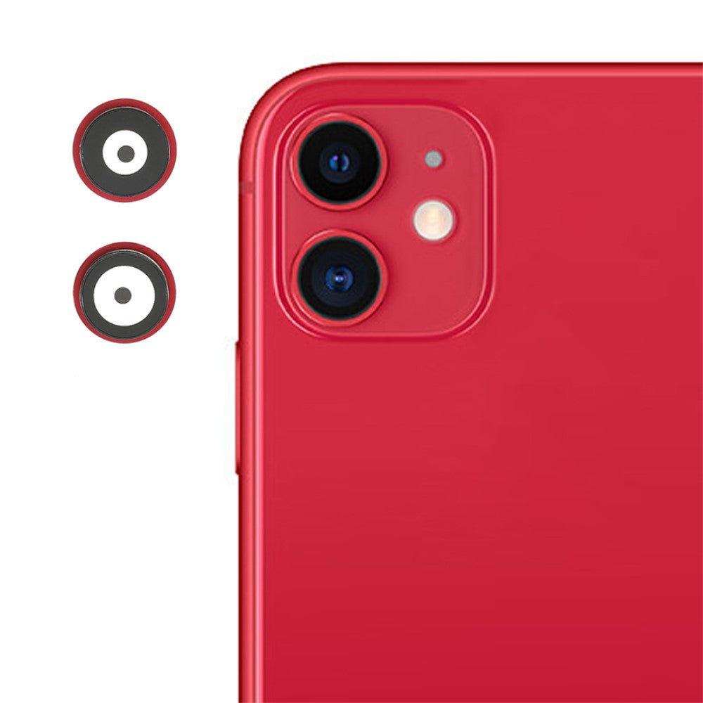 Cubierta Lente Camara Trasera iPhone 11 Rojo