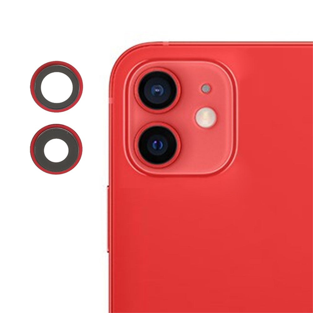 Cubierta Lente Camara Trasera iPhone 12 / 12 Mini Rojo
