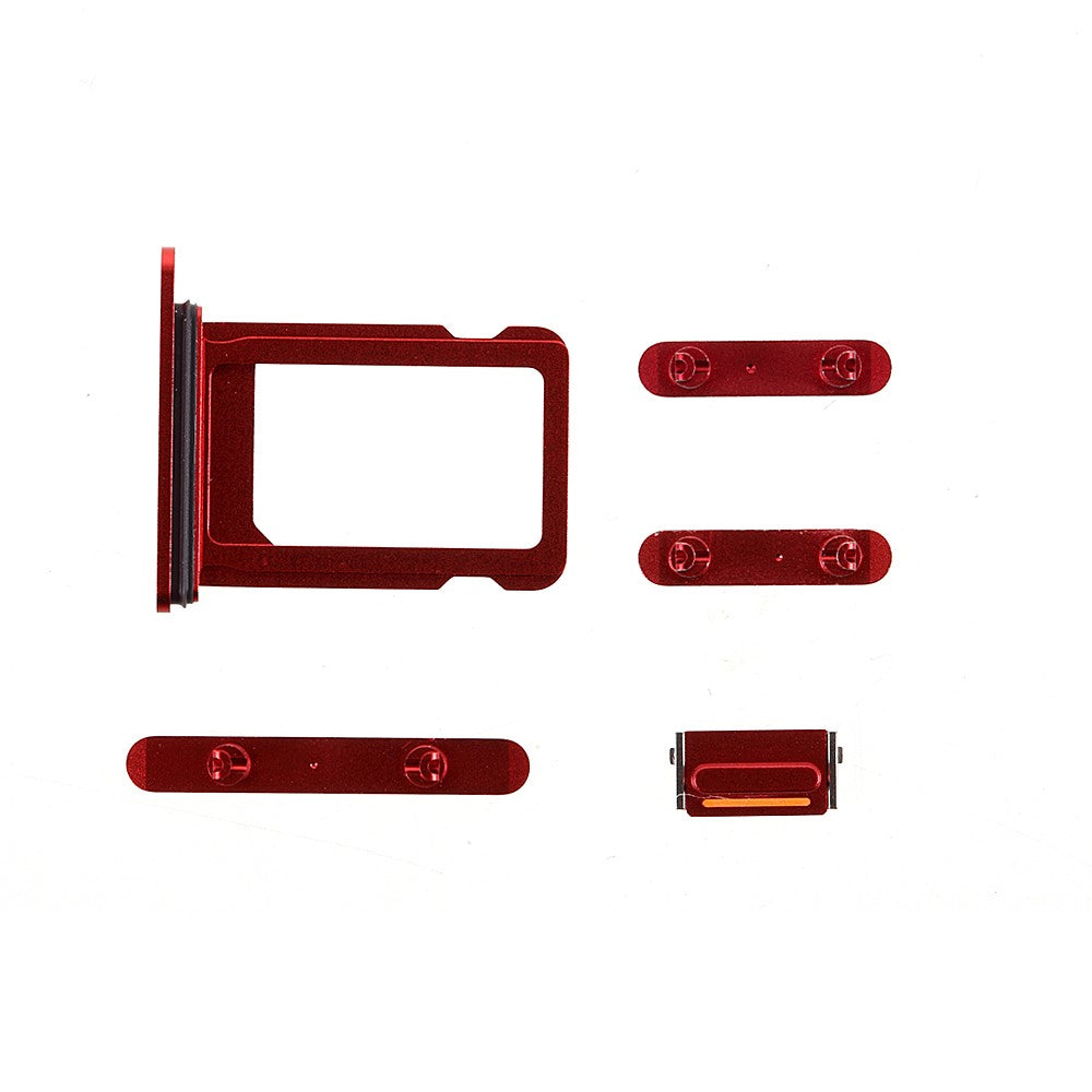 Boutons extérieurs complets + Support SIM Apple iPhone 12 Mini Rouge