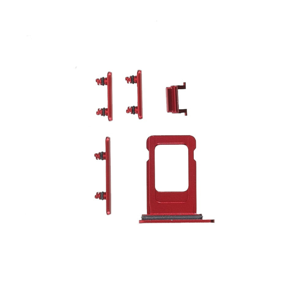 Boutons extérieurs complets + Support SIM Apple iPhone XR Rouge