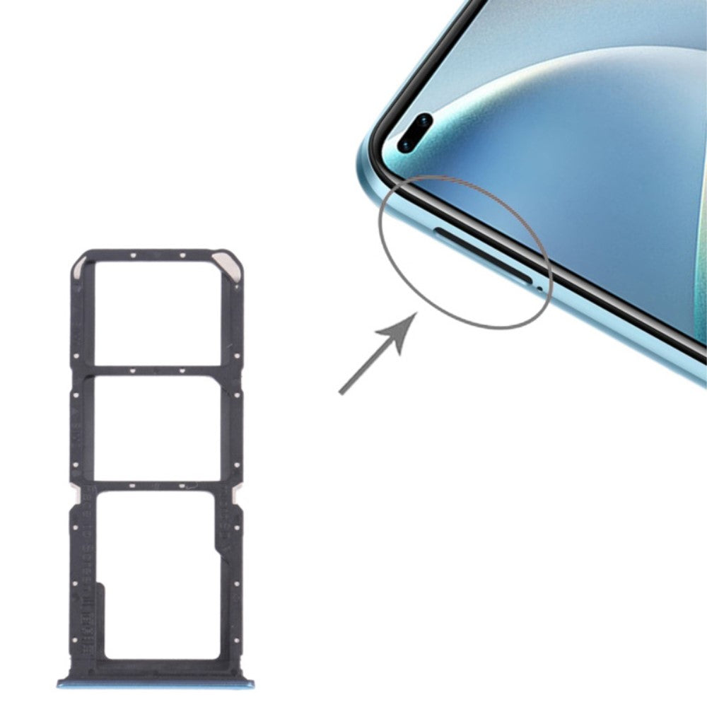 Bandeja Porta SIM Micro SIM / Micro SD Oppo A93 5G Azul