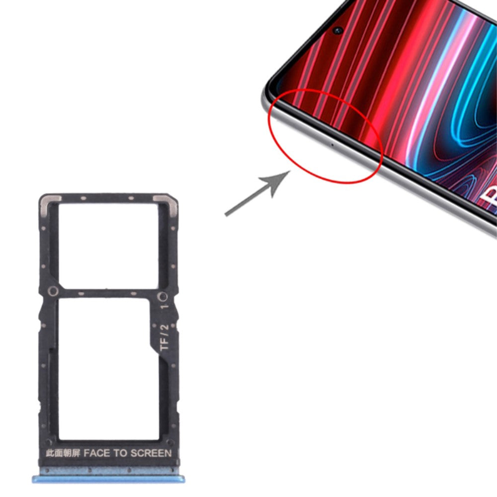 DUAL SIM SIM Holder Tray Xiaomi Redmi Note 11T 5G / Poco M4 Pro 5G Blue