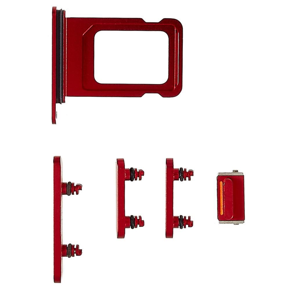 Botones Exteriores Completos + Porta SIM Apple iPhone 14 Rojo