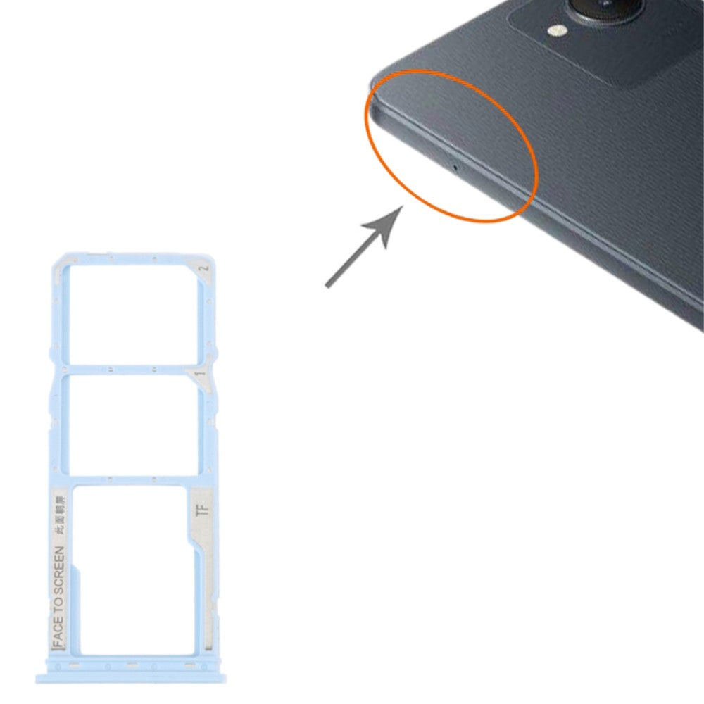 Bandeja Porta SIM Micro SIM / Micro SD Xiaomi Redmi A1 4G / Redmi A1+ 4G Azul