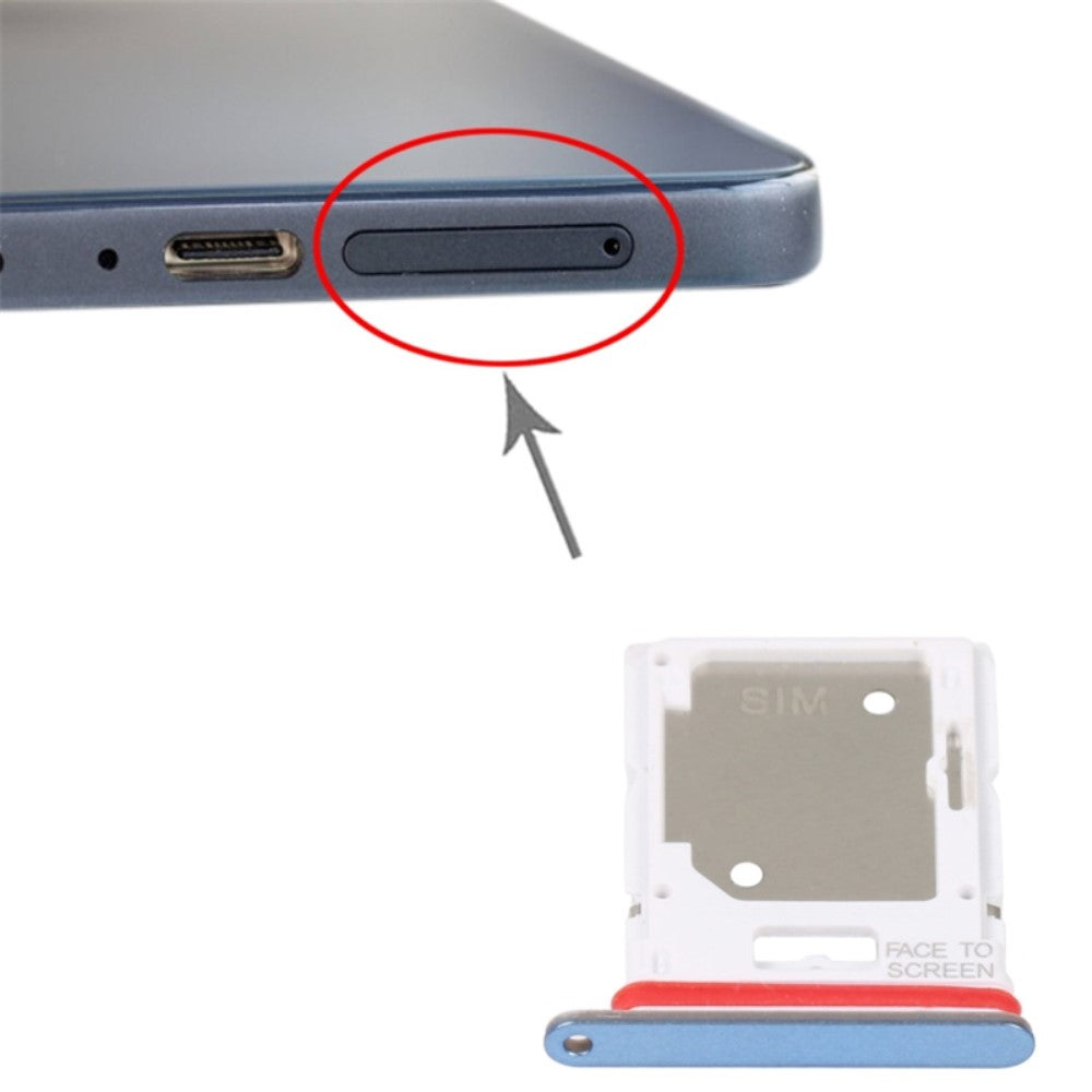 Bandeja Porta SIM / Micro SD Xiaomi Redmi Note 11 Pro 4G (MediaTek) / Note 11 Pro 5G (Qualcomm) / Note 11E Pro 5G / Note 11 Pro+ 5G / Poco X4 Pro 5G Azul