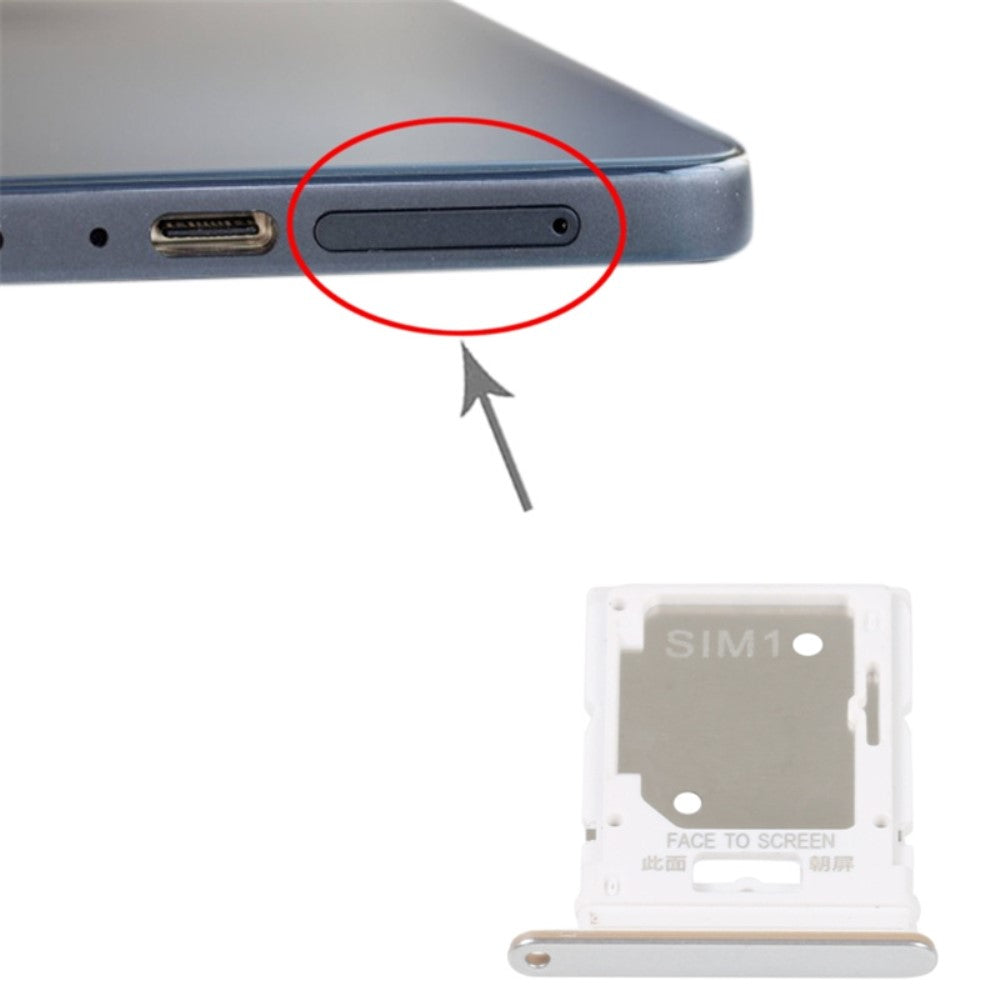 SIM / Micro SD Holder Tray Xiaomi Redmi Note 11 Pro 4G (MediaTek) / Note 11 Pro 5G (Qualcomm) / Note 11E Pro 5G / Note 11 Pro+ 5G / Poco X4 Pro 5G Silver