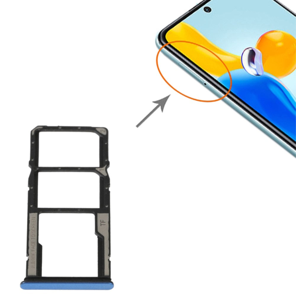 Bandeja Porta SIM Micro SIM / Micro SD Xiaomi Redmi Note 11S 5G Azul