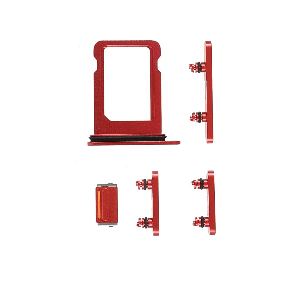 Boutons extérieurs complets + Support SIM Apple iPhone 13 Mini Rouge