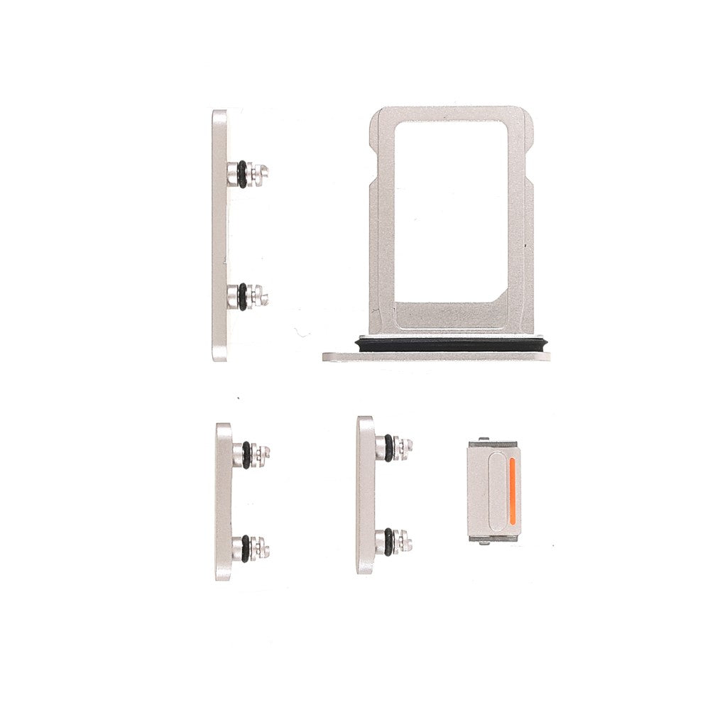 Botones Exteriores Completos + Porta SIM Apple iPhone 13 Mini Plateado