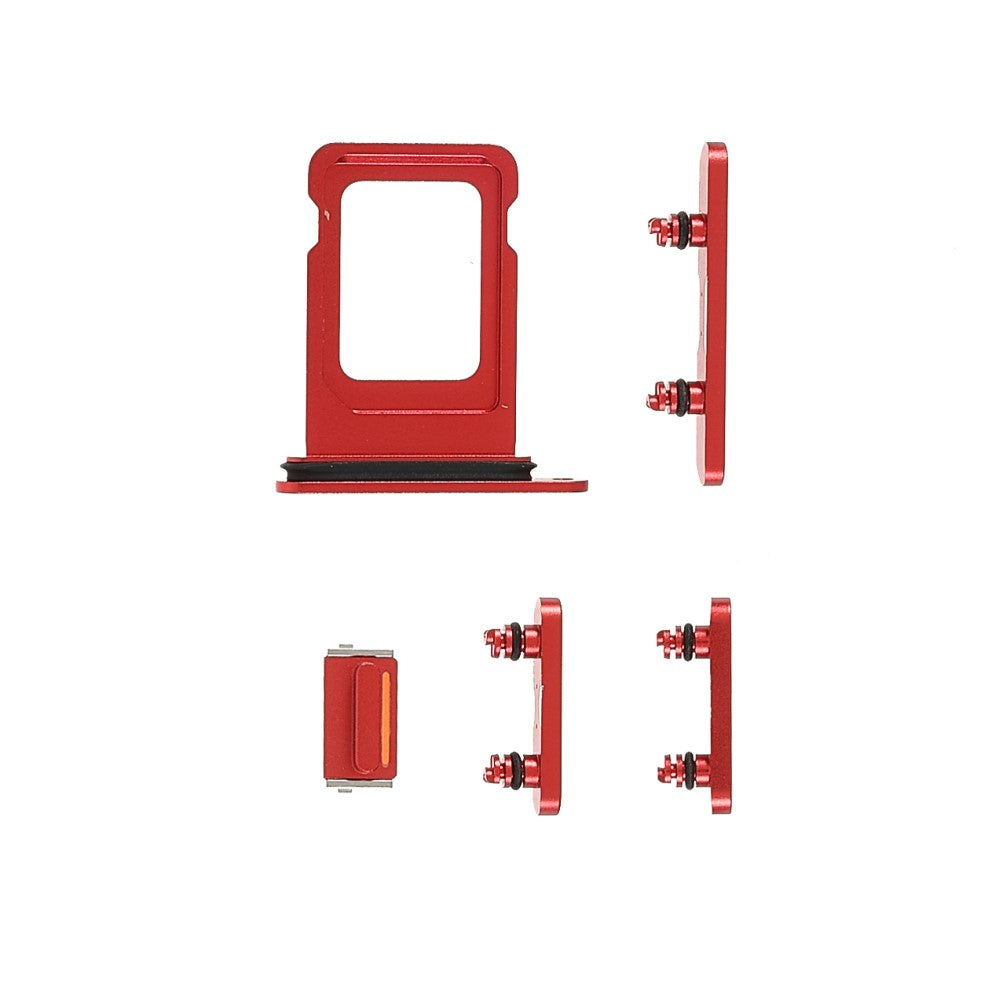 Botones Exteriores Completos + Porta SIM Apple iPhone 13 Rojo