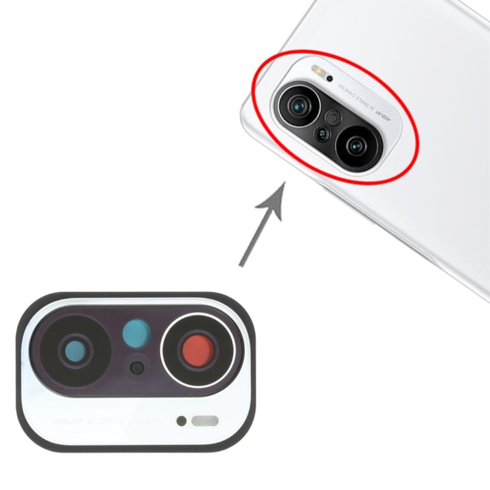 Rear Camera Lens Cover Xiaomi Redmi K40 (48MP) M2012K11AC White