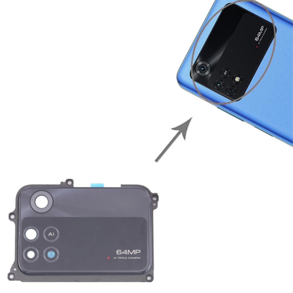 Couvercle d'objectif de caméra arrière Xiaomi Poco M4 Pro 4G