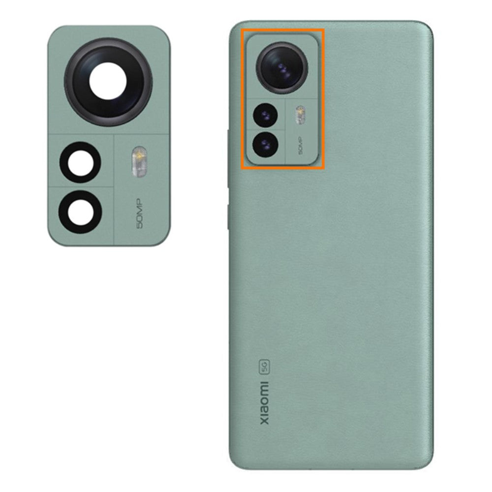 Cache objectif de caméra arrière Xiaomi 12 Pro 5G vert
