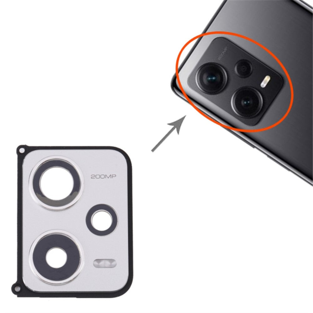 Cache objectif de caméra arrière Xiaomi Redmi Note 12 Pro+ 5G Argent