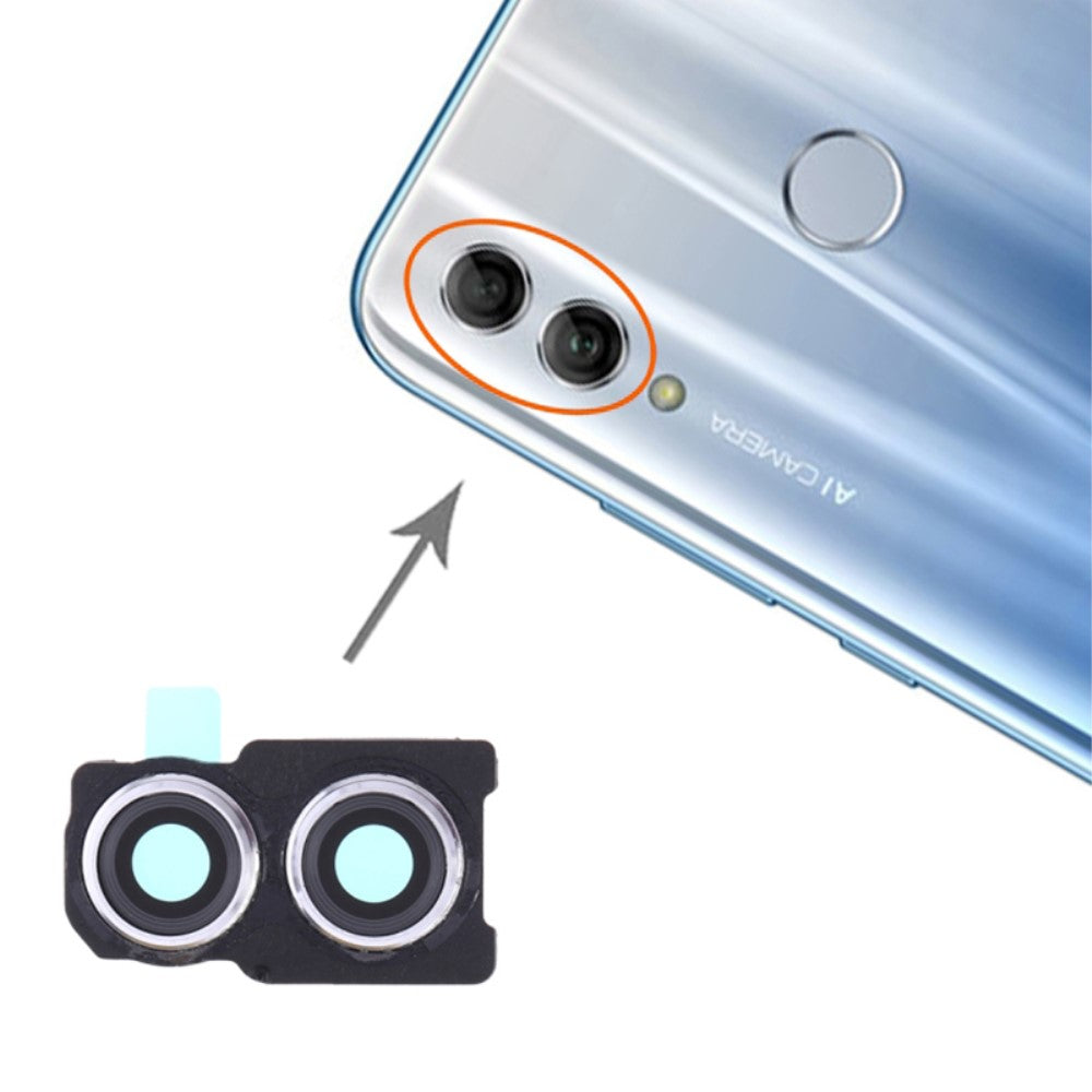 Cache Objectif Caméra Arrière Huawei Honor 10 Lite Argent