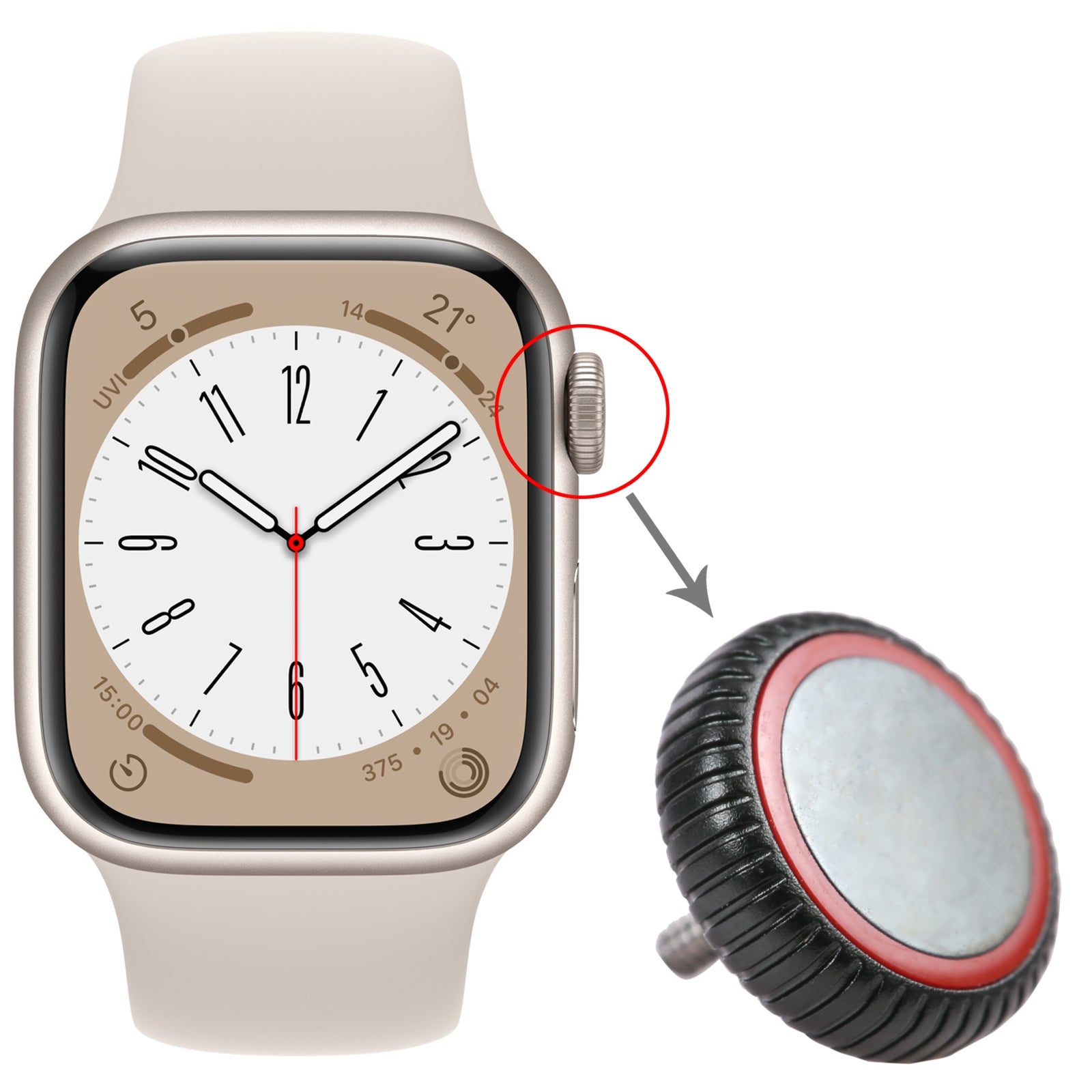 Couronne Écrou Apple Watch Series 8 (LTE) Vert