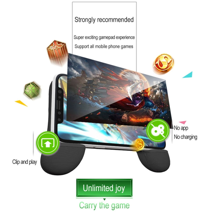 RK GAME 7th 1500mAh Power Bank ABS Stand Gamepad Controlador de Juegos Para Teléfonos Android e iOS de 2.4-3.5 pulgadas (Negro)
