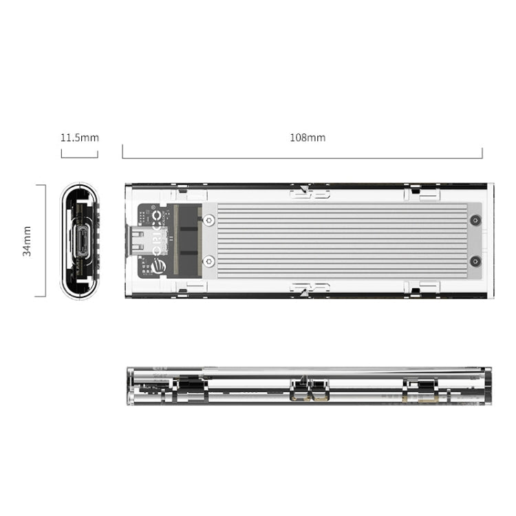 ORICO TCM2-C3 NVMe M.2 SSD Enclosure (10Gbps) (Silver)