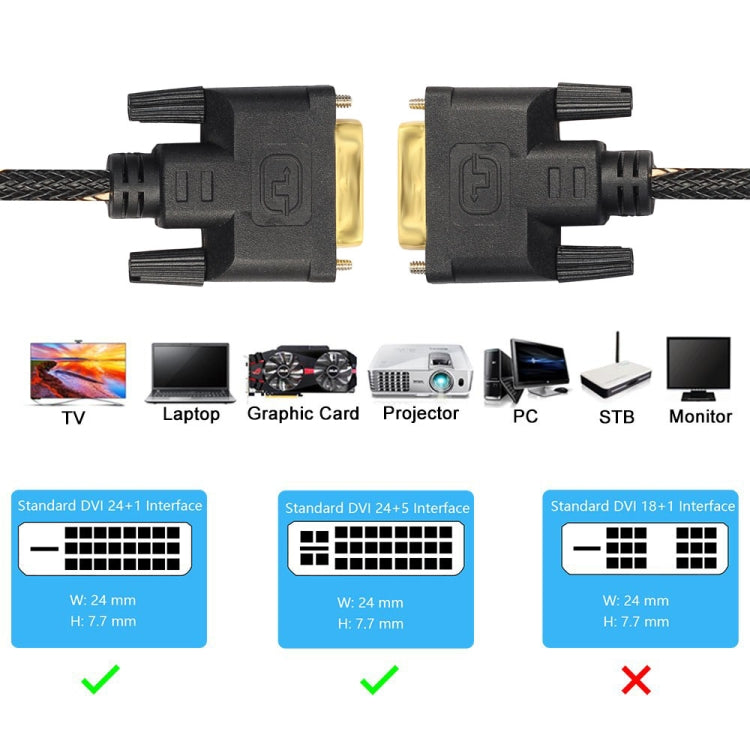 Câble adaptateur réseau DVI 24 + 1 pin Male vers DVI 24 + 1 pin Male (1 m)