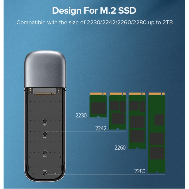 Boîtier SSD UVerde CM238 M.2 NGFF SATA avec câble de données USB-C / Type-C vers USB