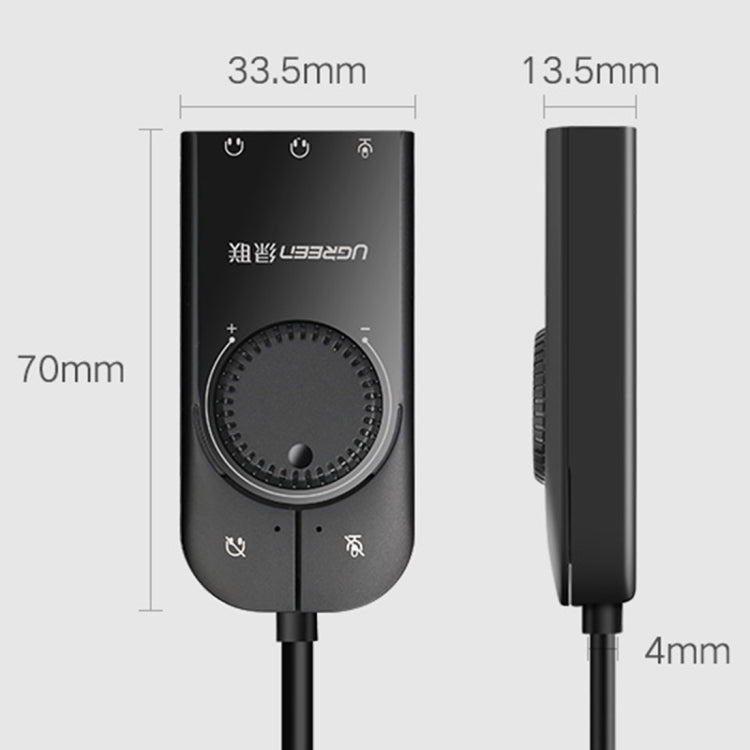 UVerde CM109 Carte Audio Externe USB vers 3 Ports 3,5 mm pour Ordinateur avec Molette de Réglage du Volume Longueur : 15 cm