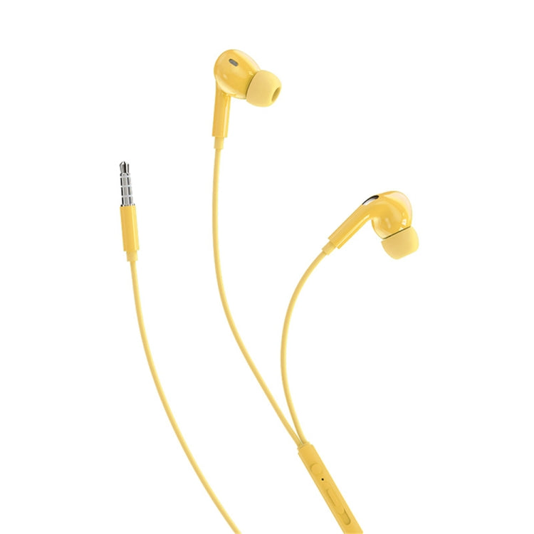 Rock Space ES07 3.5mm Interface Stereo Music In-Ear Wired Earphone (Yellow)