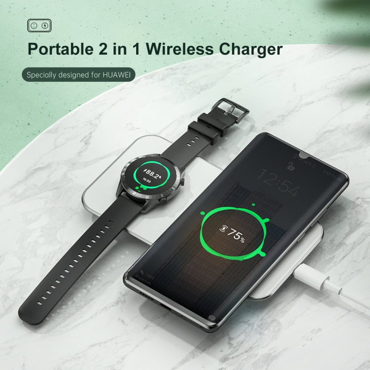 Chargeur sans fil portable Rock W32 15W 2 en 1 pour montre et téléphone portable Huawei