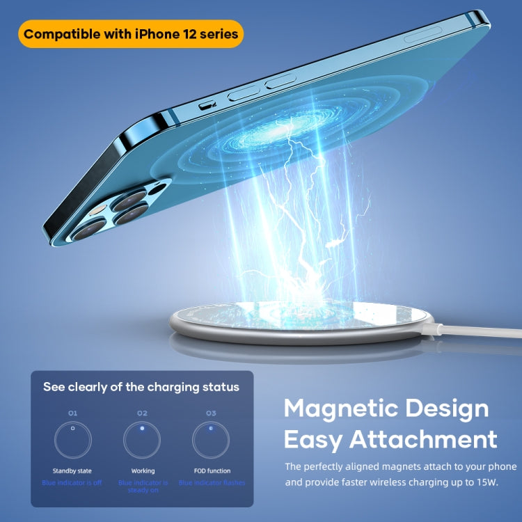 Mini Cargador Inalámbrico Magnético Magnético Portátil Rock W33 para iPhone 12 Mini / 12 / 12 Pro / 12 Pro Max