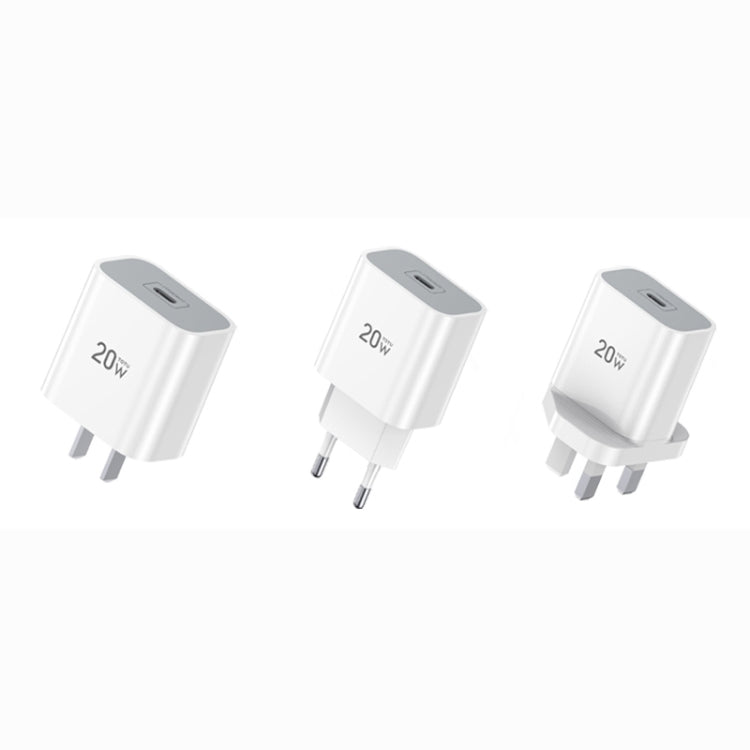 Totudesign HY034 Glory Series 20W Type-C / USB-C Fast Charging Travel Charger Power Adapter EU Plug (White)