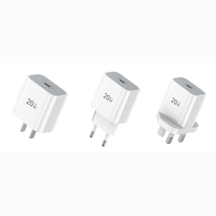 Totudesign CACQ-011 Glory Series 20W Type-C / USB-C Fast Charging Travel Charger Power Adapter UK Plug (White)