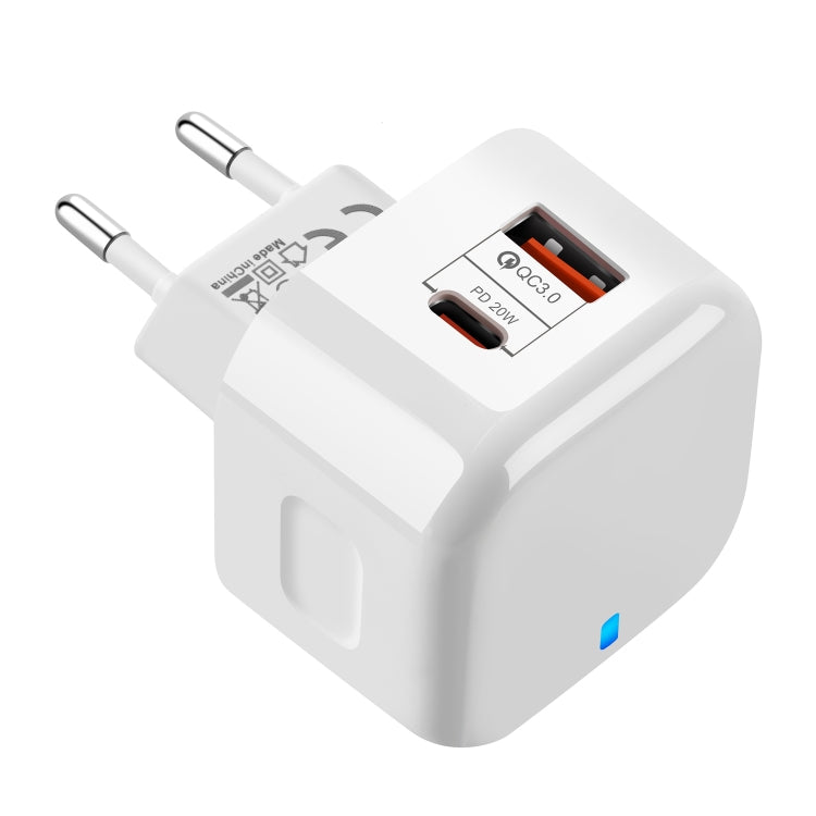 Ysy-6087 20W PD + QC 3.0 Dual Port Travel Charger Power Adapter EU Plug