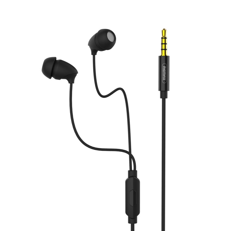 Remax RM-588 Stereo Headphone to sleep in the Ear with Cable Control and Microphone and hands-free support (Black)