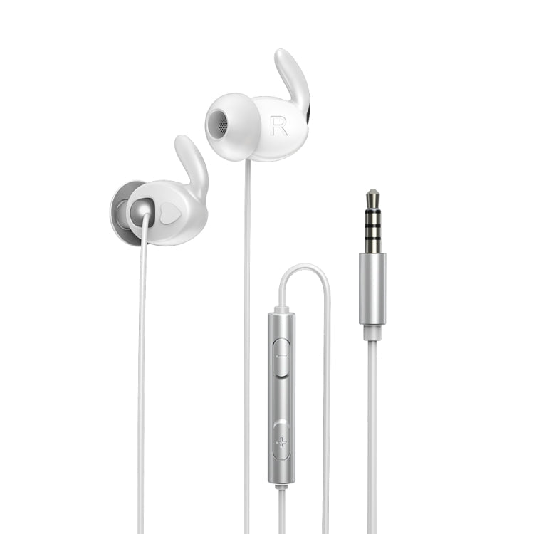Remax RM-625 Semi-in-Ear Metal Music Wired Earphone with Microphone and Hands-Free Support (White)