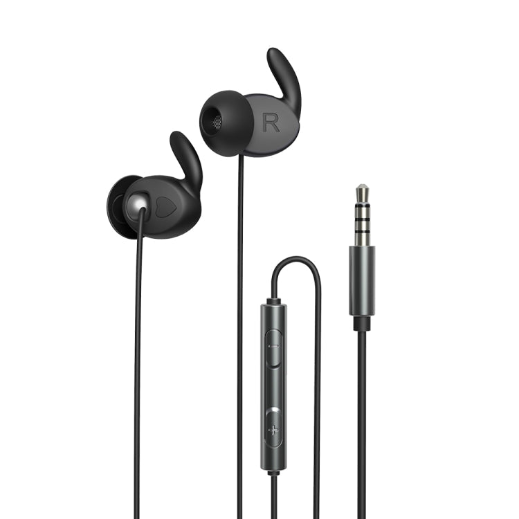 Remax RM-625 Écouteurs filaires semi-intra-auriculaires en métal avec microphone et support mains libres (noir)