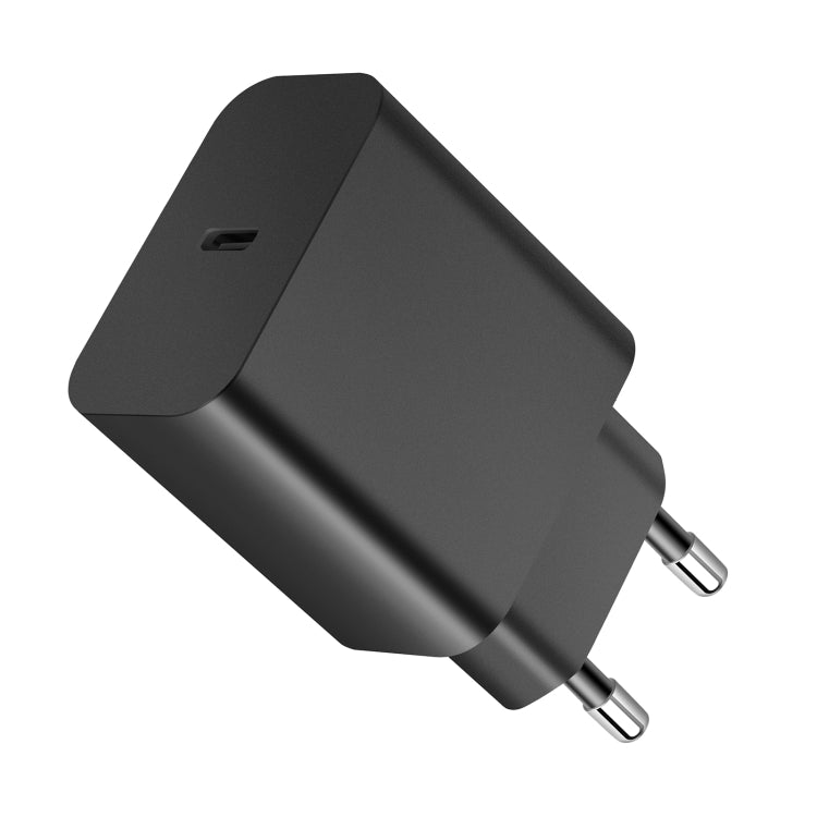 XY PD 25W USB-C / TYPE-C Single Travel Charger for Samsung Devices Fast Charging EU Plug (Black)