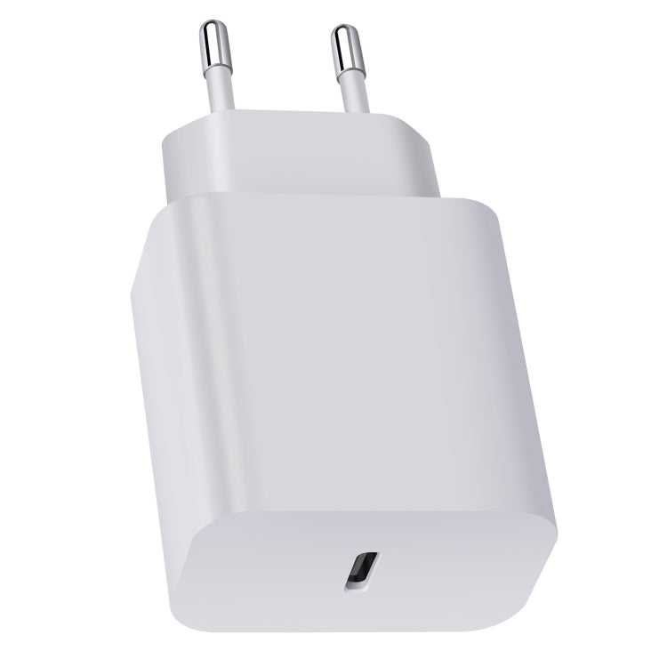 XY PD 25W USB-C / Type C / Type-C Single Travel Charger for Samsung Devices Fast Charging EU Plug (White)