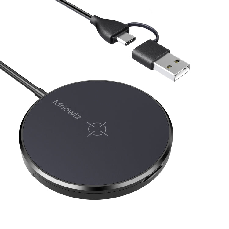 MRIOWIZ M-2001W 15W Desktop Magsafe Magnetic Wireless Charger for iPhone 12 series with USB + USB-C / TYPE-C Cable and Data Stand