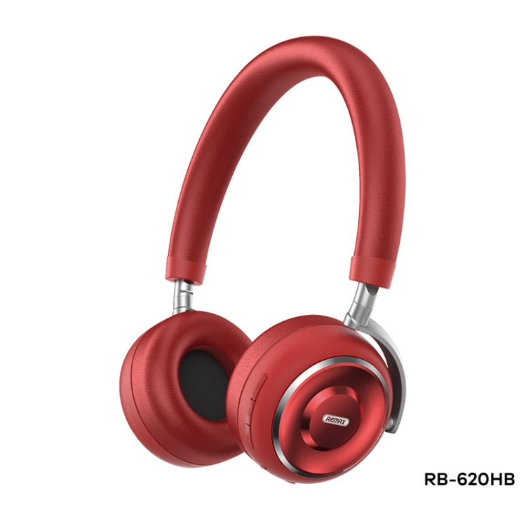 Remax RB-620HB Bluetooth 5.0 Casque Bluetooth sans fil en métal (Rouge)