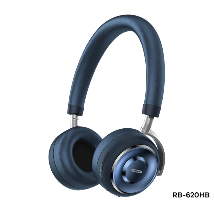 Remax RB-620HB Bluetooth 5.0 Casque Bluetooth sans fil en métal (Bleu)