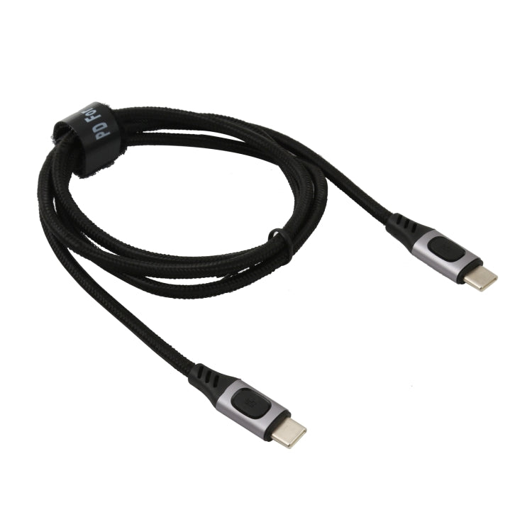 100W 5A USB-C / Type-C Mâle vers USB-C / Type C Mâle PD Câble de Données Tressé à Charge Rapide Longueur du câble: 1m