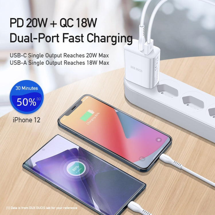 DUX DUCIS C70 20W PD + 18W QC Fast Charging Travel Charger Power Adapter EU Plug