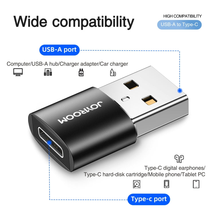 Joyroom S-H152 3A USB Male to USB-C / Type-C Female OTG Adapter (Black)