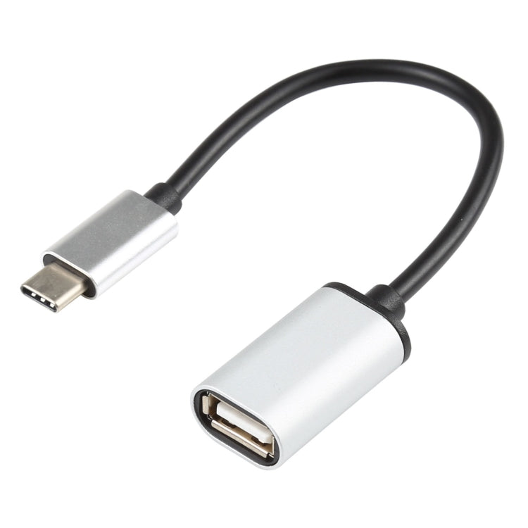 BYL-1802 USB-C 3.1 / Type-C Male to USB 2.0 Female OTG Adapter Cable (Silver)