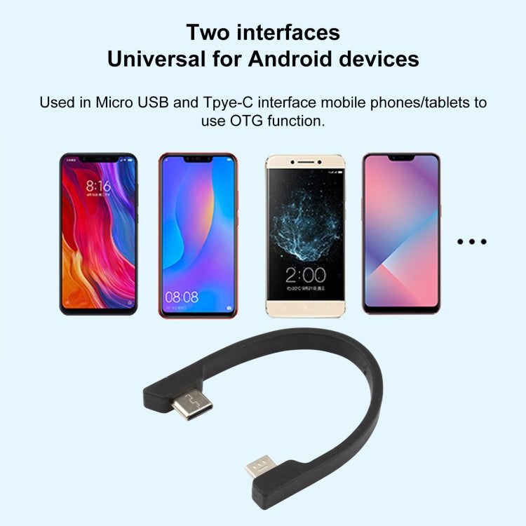 USB-C / TYPE-C Male to Micro USB Male OTG Adapter Cable